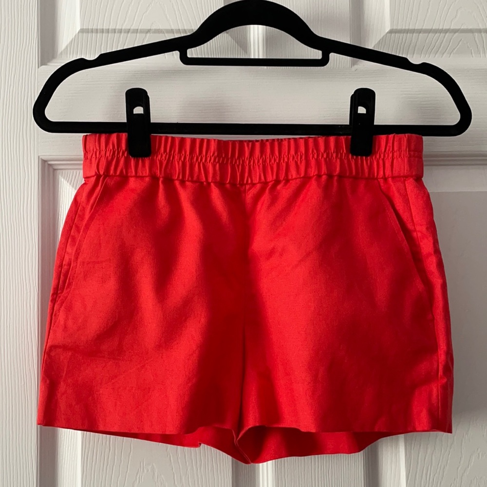 NWT J. Crew Factory Pull On Linen Shorts- Coral